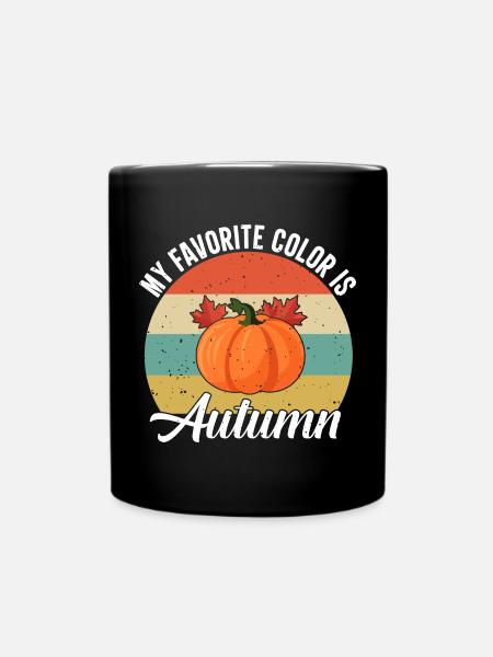 Herbst - Tasse einfarbig - Schwarz