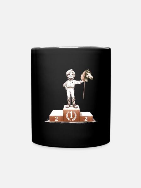 Hobby Horsing Siegerpodest - Tasse einfarbig - Schwarz
