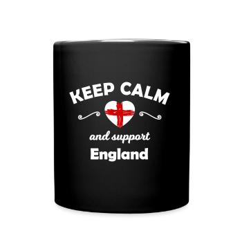 Fußball Fans aus England - Tasse einfarbig - Schwarz - Vorne