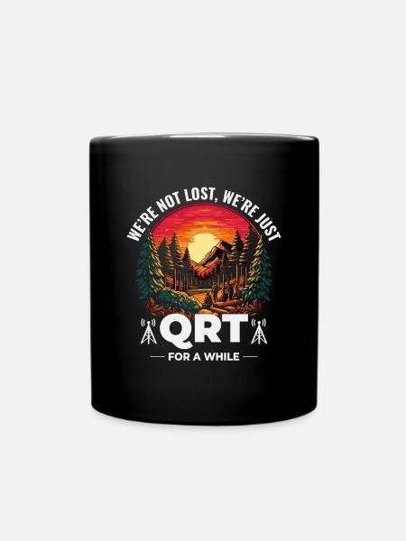 QRT in der Natur Amateurfunker Sonnenuntergang im Freien - Tasse einfarbig - Schwarz