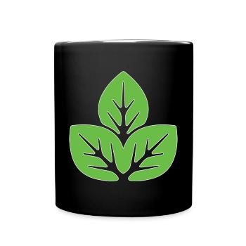 Nature green Leaves design for proud vegans - Full Colour Mug - black - Front