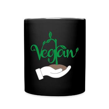 Vegan Plant Design for Proud Vegans - Full Colour Mug - black - Front