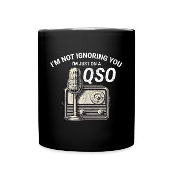 Nostalgic QSO Vintage Ham Radio Operator Classic - Full Colour Mug - black - Front