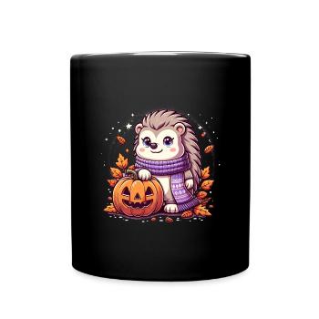 Igel Halloween - Tasse einfarbig - Schwarz - Vorne