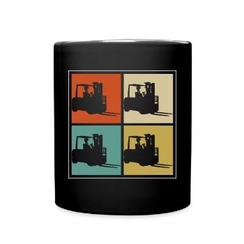 Retro Cool Forklift Operator Vintage Forklift Driv - Tasse einfarbig - Schwarz - Vorne