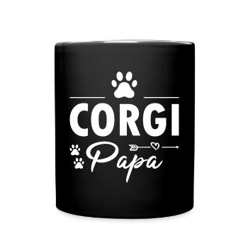 Chien Corgi Papa - Mug uni - noir - Devant