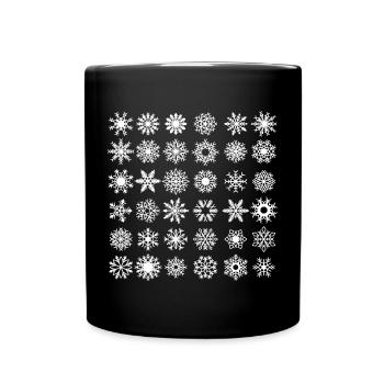 Schneeflocke3 - Tasse einfarbig - Schwarz - Vorne