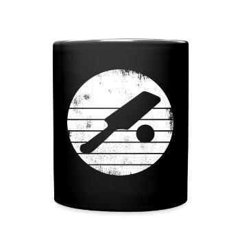 Dessin de batte et de balle de cricket - Mug uni - noir - Devant