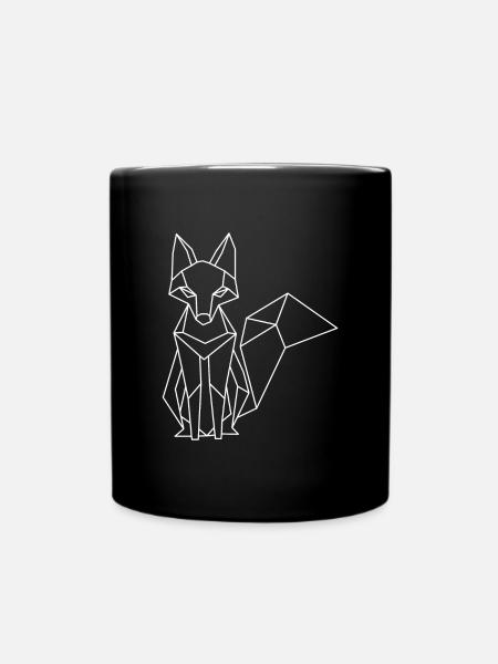 Polygon Fox – Œuvre d’art géométrique - Mug uni - noir