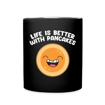 Funny Pancakes Brunch Breakfast Pancake Maker - Full Colour Mug - black - Front
