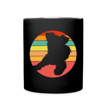Yorkie Yorkshire Terrier Silhouette on the Color Wheel - Full Colour Mug - black - Front