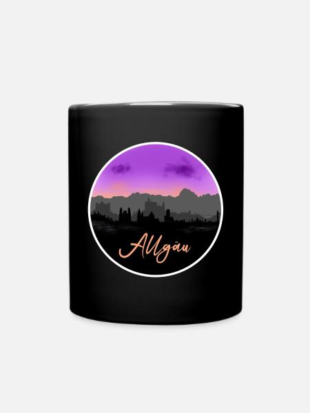Allgäu Fineline Skyline - Tasse einfarbig - Schwarz