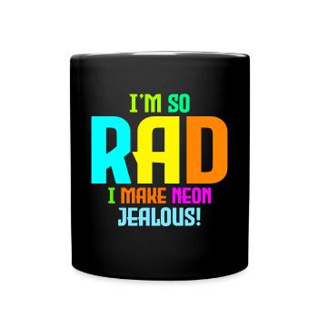 Rad '80s Neon-Inspired Design - Retro Style - Full Colour Mug - black - Front
