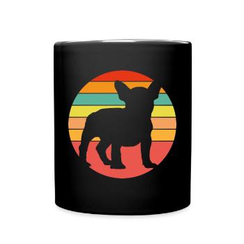 Frenchie Französische Bulldogge im Farbkreis - Tasse einfarbig - Schwarz - Vorne