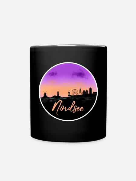Nordsee Fineline Skyline - Tasse einfarbig - Schwarz