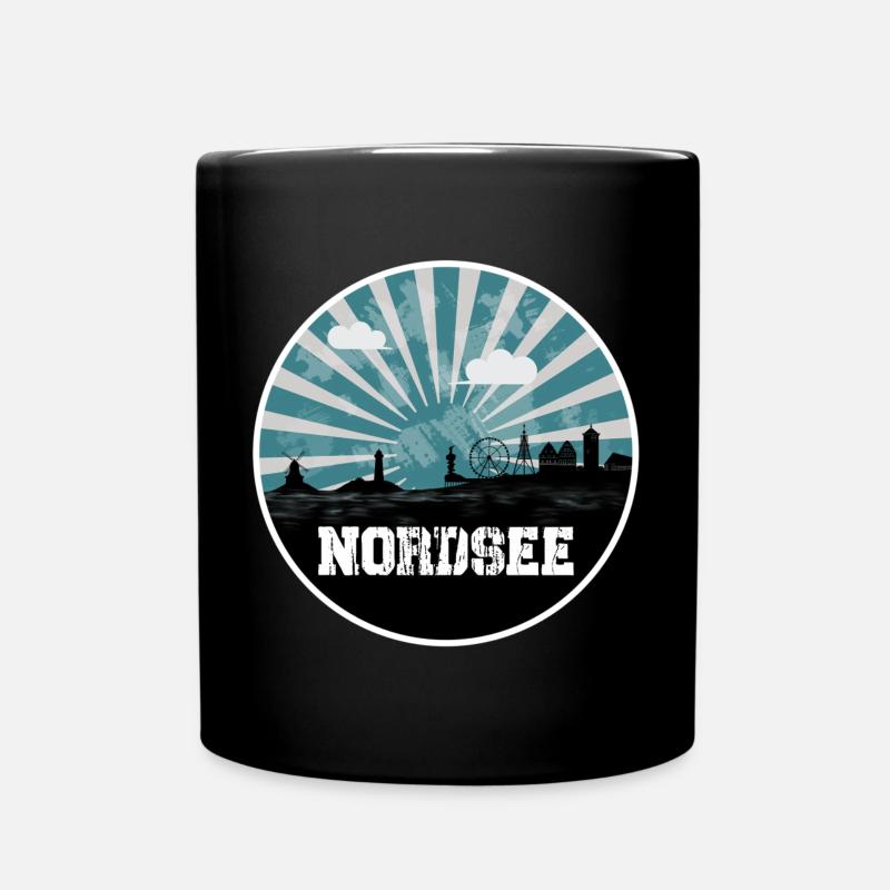 Nordsee Blue Hour Skyline - Tasse einfarbig - Schwarz