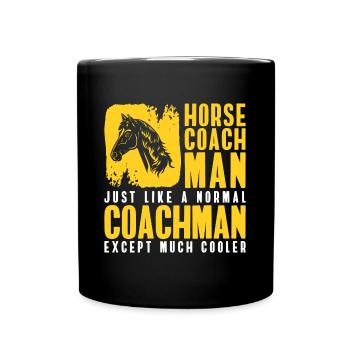 Chevaux de calèche tirés par des chevaux, charretier, passe-temps - Mug uni - noir - Devant