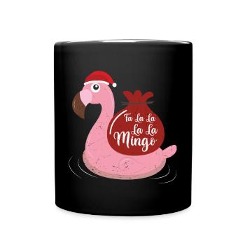 Flamingo Design Lustige Weihnachtspullover - Tasse einfarbig - Schwarz - Vorne