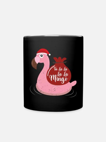 Flamingo Design Lustige Weihnachtspullover - Tasse einfarbig - Schwarz