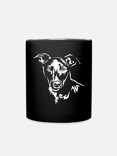 Whippet Kopf "Black Edition" - Tasse einfarbig - Schwarz