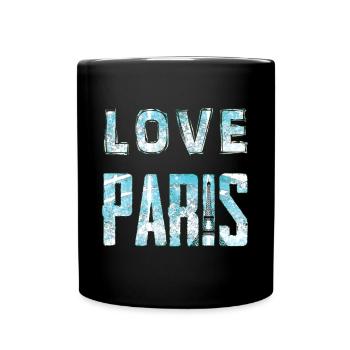 Love Paris Design d’effet d’eau - Mug uni - noir - Devant
