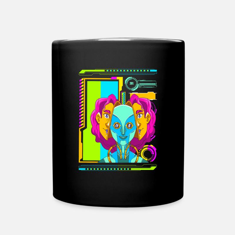 Cyberpunk Retro Synthwave Futuristisch - Tasse einfarbig - Schwarz