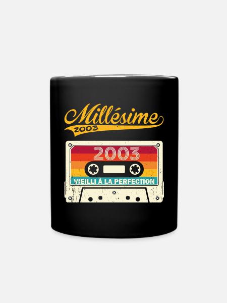 Millésime 2003 Cadeau 20 Ans Anniversaire Humour - Mug uni - noir
