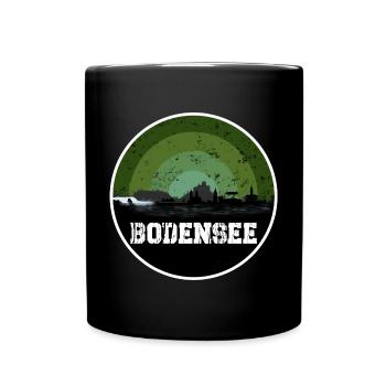 Bodensee Original Skyline - Tasse einfarbig - Schwarz - Vorne