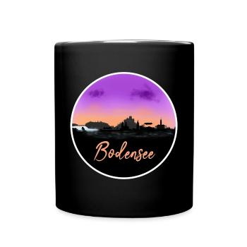 Bodensee Fineline Skyline - Tasse einfarbig - Schwarz - Vorne