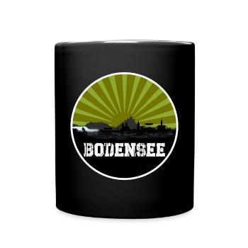 Bodensee Retro Skyline - Tasse einfarbig - Schwarz - Vorne
