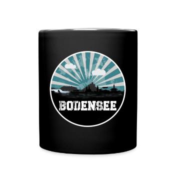 Bodensee Blue Hour Skyline - Tasse einfarbig - Schwarz - Vorne