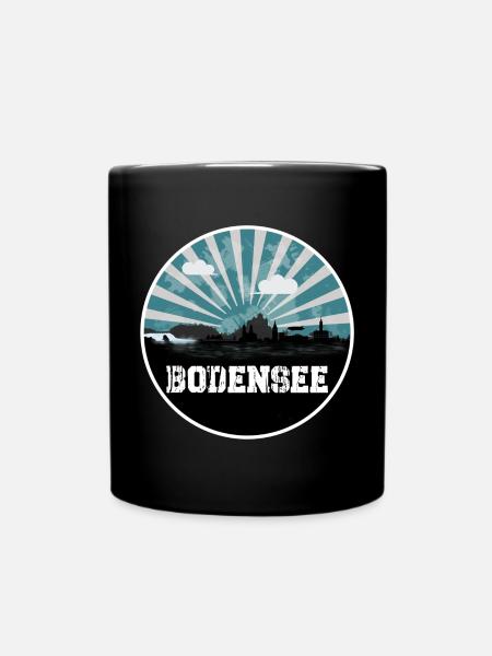 Bodensee Blue Hour Skyline - Tasse einfarbig - Schwarz