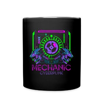 Zukunft Retro Japan Scifi - Tasse einfarbig - Schwarz - Vorne