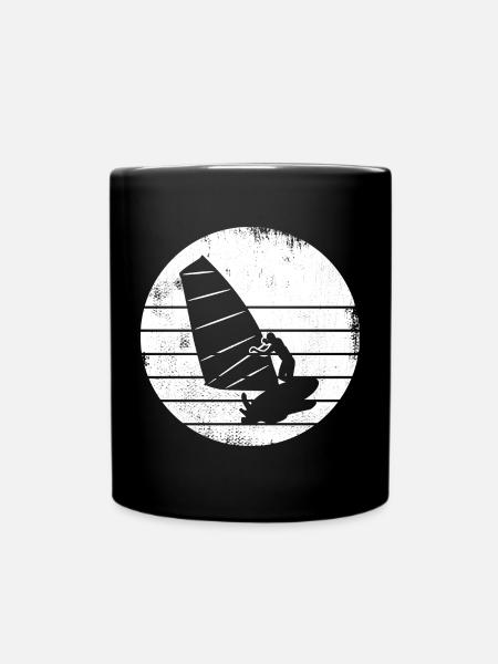 Windsurfer Zeichnung - Tasse einfarbig - Schwarz