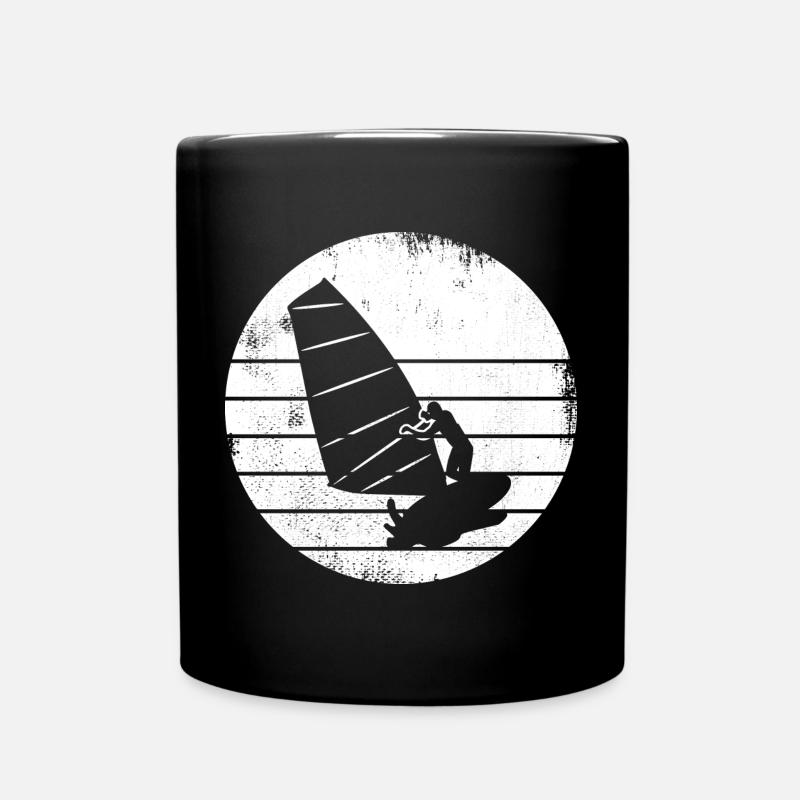 Windsurfer Zeichnung - Tasse einfarbig - Schwarz