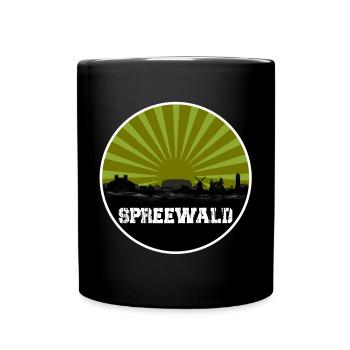 Spreewald Retro Skyline - Tasse einfarbig - Schwarz - Vorne