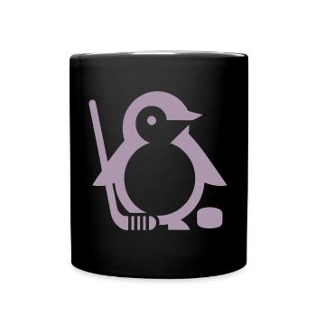 Minimalistischer Pinguin Eishockeyspieler - - Tasse einfarbig - Schwarz - Vorne
