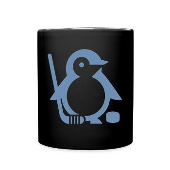 Minimalistischer Pinguin Eishockeyspieler - - Tasse einfarbig - Schwarz - Vorne