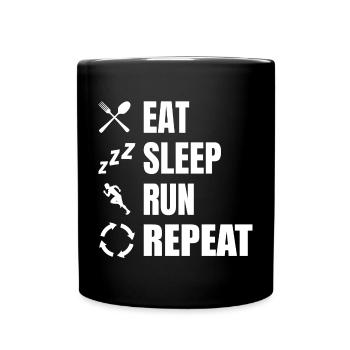 Eat Sleep Run Repeat - Tasse einfarbig - Schwarz - Vorne