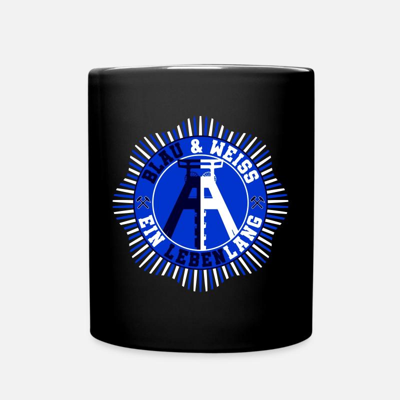 Blau Weiss ein Lebenlang | Farben änderbar - Tasse einfarbig - Schwarz