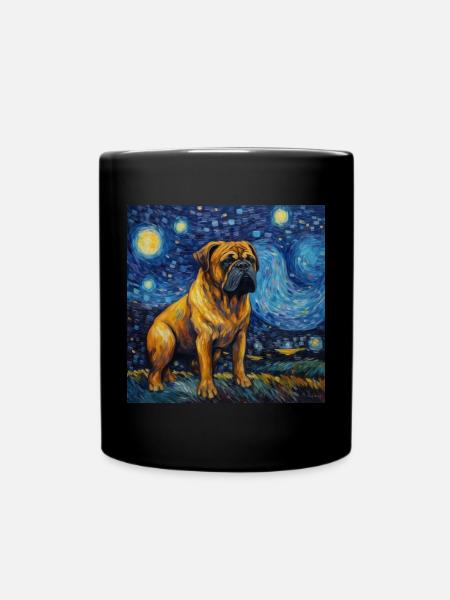 Bullmastiff Sternennacht - Tasse einfarbig - Schwarz