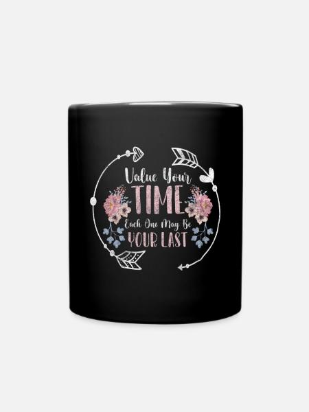 Zeit Lebenszeit Zeitlos - Tasse einfarbig - Schwarz