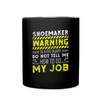 Schuhmacher Schuhe Leder Stiefel - Tasse einfarbig - Schwarz - Vorne