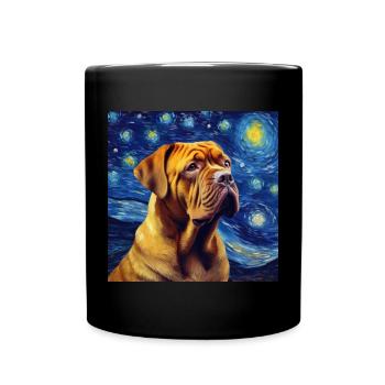 Bordeauxdogge Sternennacht - Tasse einfarbig - Schwarz - Vorne