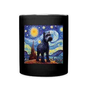 Riesenschnauzer Sternennacht - Tasse einfarbig - Schwarz - Vorne