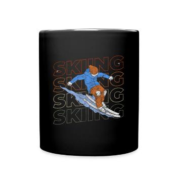 Snowboarden Sport Abfahrt Skiurlaub - Tasse einfarbig - Schwarz - Vorne