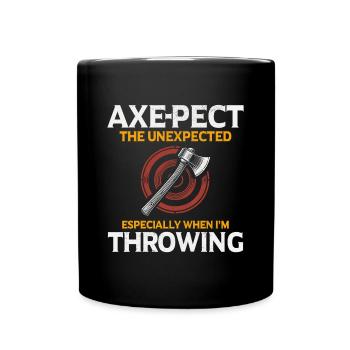 Axt-pect der unerwartete Axt werfende Holzfäller - Tasse einfarbig - Schwarz - Vorne