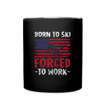 Skiing Skiing Downhill Ski area - Full Colour Mug - black - Front