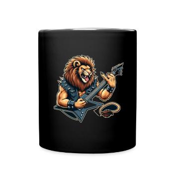 Lion à bascule - Mug uni - noir - Devant
