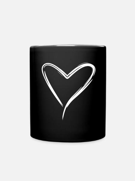 Herzchen - Tasse einfarbig - Schwarz